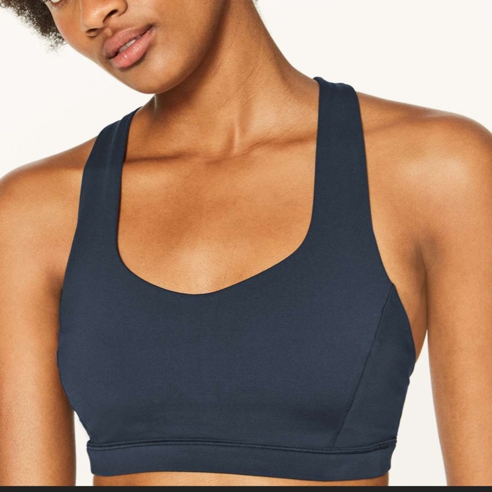 LULULEMON FREE TO BE NOCTURNAL TEAL BRA SIZE 8